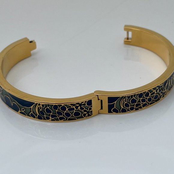 J. Crew Bracelet gold plated bangle enamel paint F - Picture 10 of 11